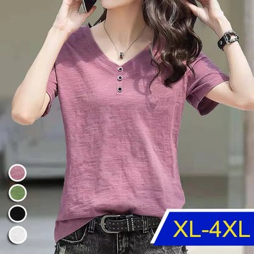 【韓國K.W.】KN2903性感羞怯竹節棉好氣色上衣(帽t/休閒/T恤/印花/中大尺碼)