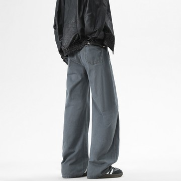 【HOT 本舖】男装日系休閒彎刀工裝褲男款潮牌高街寬鬆直筒長褲cleanfit純棉長褲