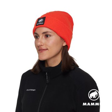 【Mammut長毛象】Fedoz Beanie 保暖針織反折豆豆帽 經典紅 #1191-01092