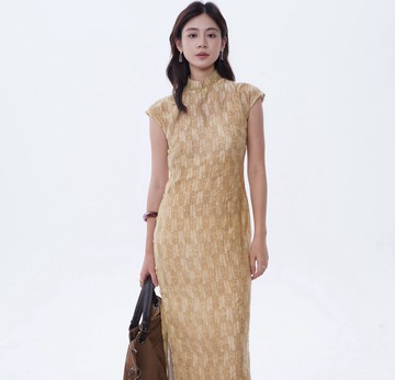 【酥餅】新中式復古中國風 提花天絲/抗皺旗袍