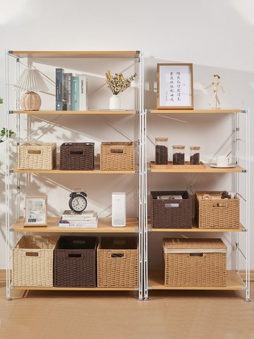 編織收納籃/收納籃/收納/儲物籃/分類收納/收納盒 編織收納筐桌面書本收納衣柜整理置物收納箱家用藤編玩具零食箱子