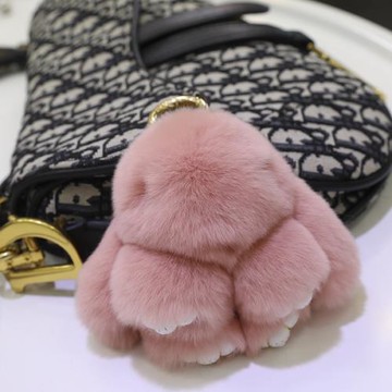 迷你裝死掛飾兔皮草小兔子飾品包包書包超萌毛絨兔掛件汽車鑰匙扣