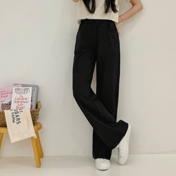 輕薄側車線彈力寬褲(S-3L) 370559