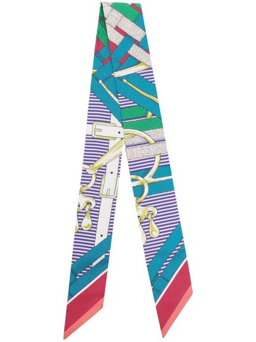 Hermès - 2000s pre-owned silk twilly scarf - women - Silk - One Size - Multicolour