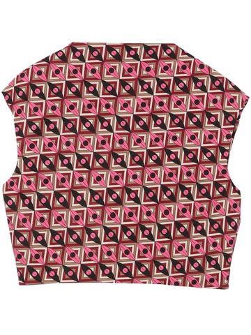 PUCCI - Dischi-print cropped top - women - Cotton - 48 - Pink