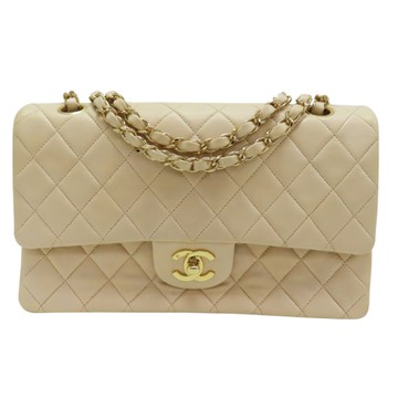 【二手名牌BRAND OFF】CHANEL 香奈兒 米色 羊皮 COCO25 鍊帶 肩背包 (無卡)