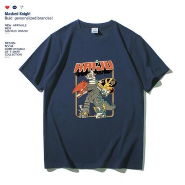 日系復古恐龍印花短袖t恤夏季青少年學生純棉寬松大碼圓領半袖