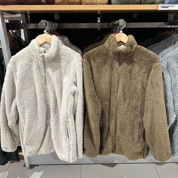 日單！秋冬男裝女裝長絨搖粒絨拉鏈茄克抓絨立領夾克衫外套460329