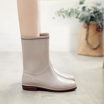 日系高品質時尚雨鞋女中筒雨靴趕海水鞋防水防滑耐磨膠鞋水靴