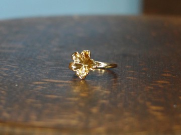 立體小花K金戒指