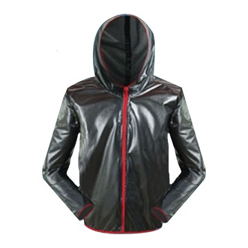 捷華 分離式雨衣上衣 滌綸 TPU環保材質 黑色  L