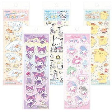 小禮堂 Sanrio 三麗鷗 造型泡泡貼紙組 美樂蒂 帕恰狗 布丁狗 大耳狗 酷洛米