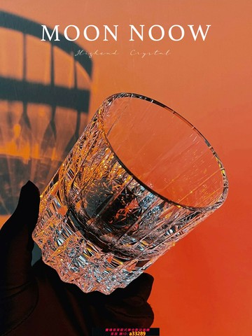 {可打統編 超低價}【星芒】江戶切子威士忌洋酒杯 高端K9手工無鉛水晶杯 高級感禮品