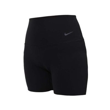 NIKE 女輕柔支撐型高腰5吋緊身短褲-DRI-FIT 五分褲 訓練 運動 FN3157-010 黑灰