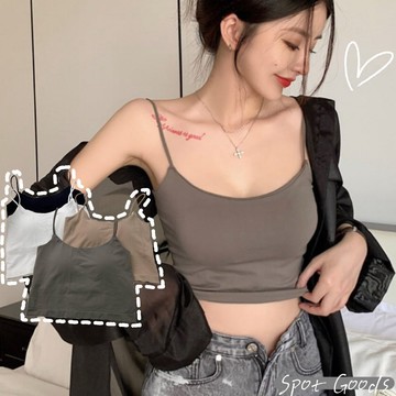 【只賣現貨】性感歐美背心 細肩帶背心 小可愛背心 胸墊罩杯背心 內搭背心 小背心 內搭小可愛 bra top#1248