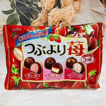 日本 meito 名糖 冬之戀 冬季限定 綜合草莓巧克力 草莓牛奶/脆脆草莓/濃厚草莓 3種口感～｜全店$199免運