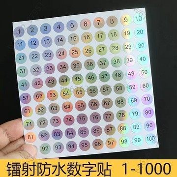 【免運 臺灣有貨】1-100圓形數字貼美甲油色號數字標貼數字標籤編號貼頁碼鐳射防水