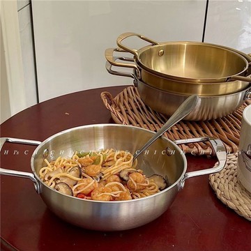 台灣出貨 韓式泡麵鍋 不鏽鋼小鍋 小湯鍋雙耳 煮泡麵鍋 韓國泡麵鍋 泡麵鍋子 雙耳湯鍋 韓國鍋子 韓國湯鍋 小鍋子 湯鍋