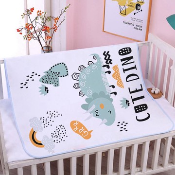 Vanibaby - 防水墊 70*90cm純棉防水透氣隔尿墊(適合90~120cm長的嬰兒床)-恐龍款