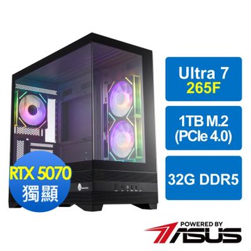 華碩B860平台[雷鵬鬥神]Ultra 7 265F/32G/RTX 5070/1TB_M2