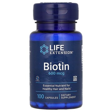 Life Extension, 生物維生素，600 微克，100 粒膠囊
