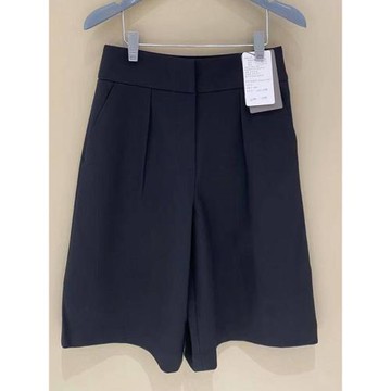 白領哥弟新2025秋新款高腰休閑五分褲百慕大黑色中褲闊腿褲短褲女