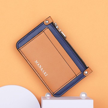 【MANAAKI】雙鉚釘零錢卡片套 名片夾 卡片包 小錢包 零錢包 皮