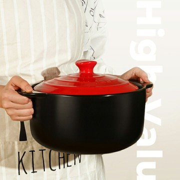 4L天然陶瓷耐高溫砂鍋陶瓷煲湯鍋燉鍋聚味III系列淺湯煲【聚物優品】