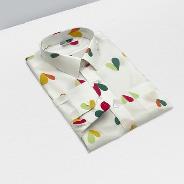 愛心白襯衫-白底愛心點綴細緻  極簡中帶出獨特風格