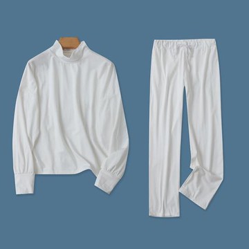 家居服套裝  秋季新款外貿女裝半高領套頭長袖上衣+直筒長褲26939