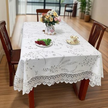 批發桌布新款法式布藝輕奢高級感蕾絲茶幾餐桌圓桌桌布白色氛圍感