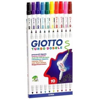 【義大利 GIOTTO】424600  粗細兩用彩色筆 10色 /盒【APP滿額下單10%點數(單一帳號最高5000點)】1/31止
