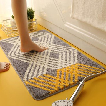 【西格傢飾】北歐系加厚吸水防滑廚房浴室植絨地墊(植絨/止滑/TPR/玄關地墊)