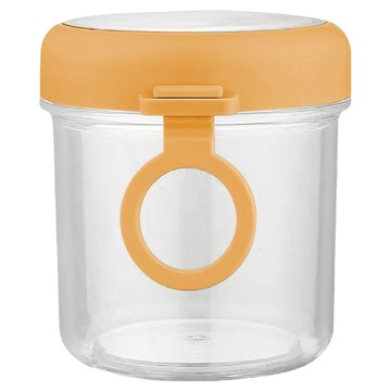 Reddot 紅點生活 便攜玻璃帶勺優格燕麥杯 黃色  1個  500ml