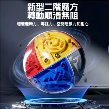 台灣發貨 二階滾珠迷宮魔方 滾珠迷宮魔方 3D 二階對戰 立體迷宮設計 指尖滑動 紓壓燒腦 訓練專注力 燒腦益智 禮物