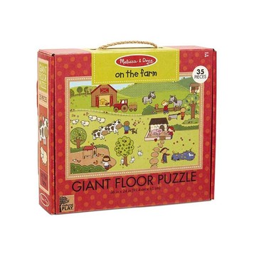 Melissa&Doug 瑪莉莎 地板拼圖 NP 童趣農場  35片  1盒