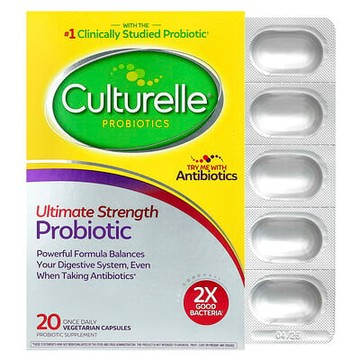 Culturelle, 益生菌，強力益生菌，200 億 CFU，20 粒每日一次素食膠囊