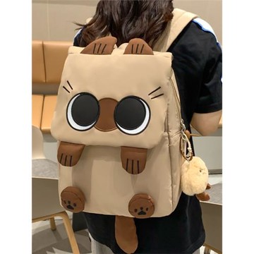 可愛卡通暹羅貓書包女初中生小眾設計背包女生大學生高中生雙肩包