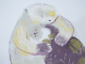 限量 / 藝術微噴複製畫 / 海獺 / 擁抱 / 晚安 / 裝飾