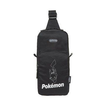 【OUTDOOR】寶可夢Pokemon-夜光皮卡丘單肩背包-黑色 ODGO21A03BK