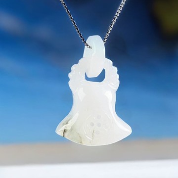 飄綠花翡翠鈴鐺項鍊 | 天然緬甸玉A貨翡翠 | 送禮