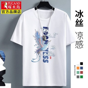 #Mr.Gu#短袖T恤 男裝上衣 冰絲速乾 冰絲短袖 青少年t恤 新款百搭 透氣短袖 寬松休閑 運動T恤衫