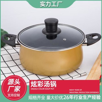 家用不粘鍋通用爐灶雙耳燉煮鍋大容量煲湯鍋聚會火鍋