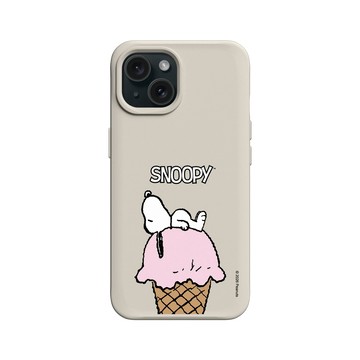 iPhone 15 SolidX 貝殼灰 - 史努比 Snoopy - 冰淇淋甜筒