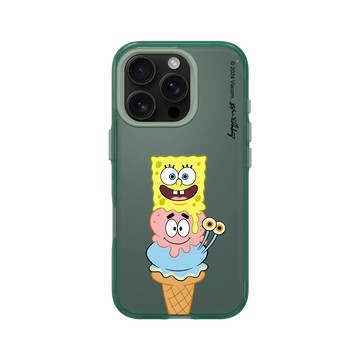 iPhone 16 Pro Clear 憂墨綠 - 海綿寶寶 SpongeBob - 冰淇淋