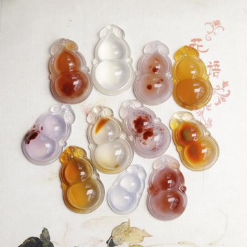 天然朱砂紫玉髓葫蘆吊墜紅瑪瑙女款小可愛玉福祿項鏈掛件手機鑰匙