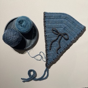 fufugarden-手作 bonnet 小帽子 -100% 進口羊毛白廠絲 - 柔軟親膚