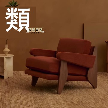 公司貨 免運 可開立發票 沙發 沙發椅 單人沙發 客廳沙發侘寂風實木沙發椅民宿酒店會客中古布藝沙發設計師復古單人休閑椅工廠現貨直銷 售後保障 全館八折 5k830