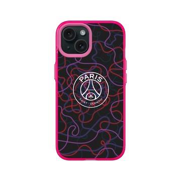 iPhone 15 Clear 粉漾桃 - PSG - Paris Saint-Germain Neon Logo