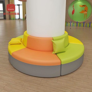 免運/公司貨 沙發 休息區沙發 幼兒園培訓機構休息區商場酒店大廳圓形創意異形圍繞柱子沙發組合 可開發票 全館五折 工廠現貨直銷 新品特價 d1112